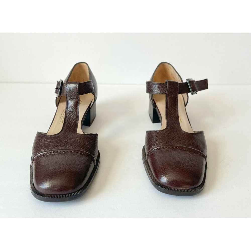Salvatore Ferragamo Chocolate Brown Leather Mary Janes Size 5 1/2 B